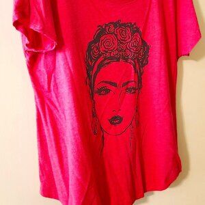 Paulina Red T shirt xlg Womens